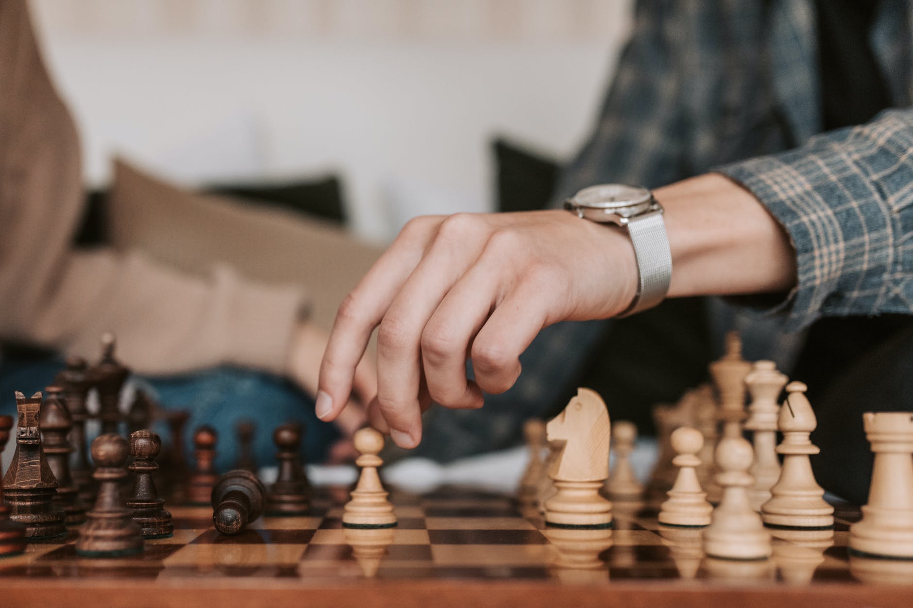 a person playing chess